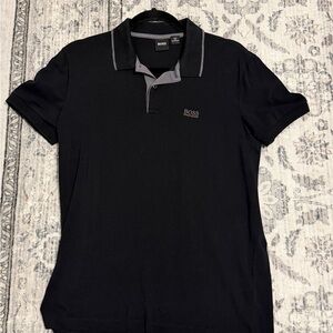 Boss Black and Gray Polo Shirt for Men